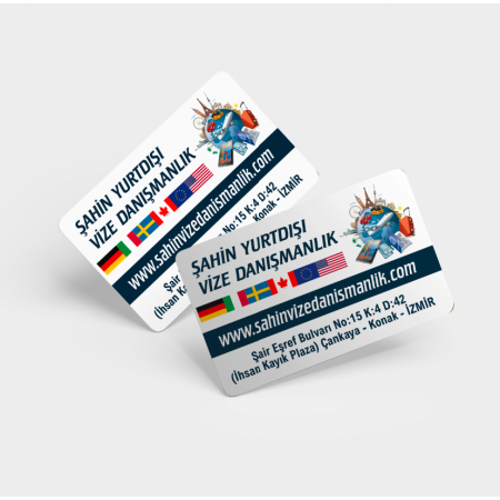 700 gr Çift Yön Oval Kesim Kalın Kartvizit Acenta Turizm