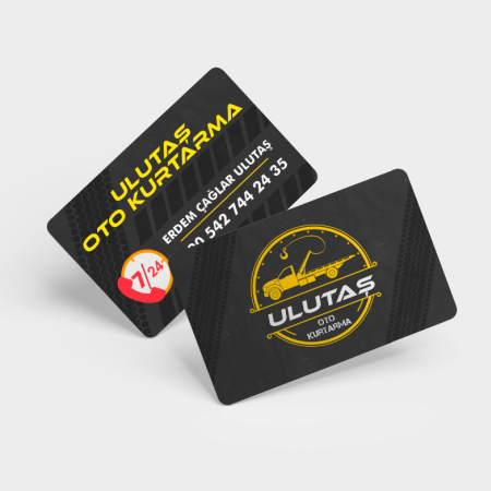 700 gr Çift Yön Oval Kesim Kalın Kartvizit Oto Kurtarma Araç