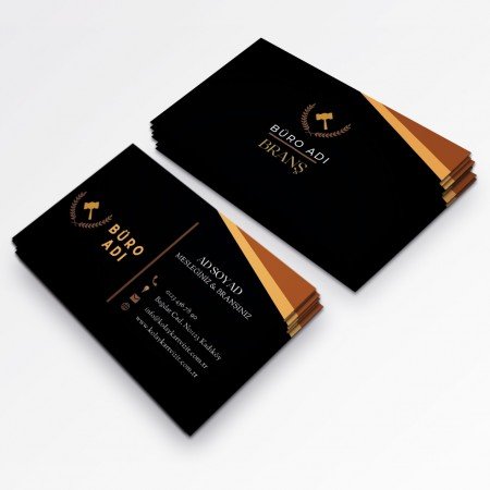 Avukat Kalın Kartvizit 700 gr Çift Yön Oval Kesim 46