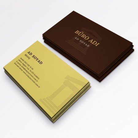 Avukat Kalın Kartvizit 700 gr Çift Yön Oval Kesim 50