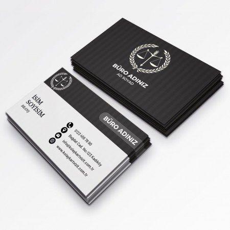 Avukat Kalın Kartvizit 700 gr Çift Yön Oval Kesim 52