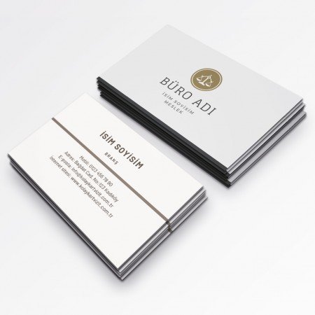 Avukat Kalın Kartvizit 700 gr Çift Yön Oval Kesim 54