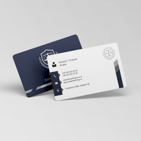 Avukat Kalın Kartvizit 700 gr Çift Yön Oval Kesim 