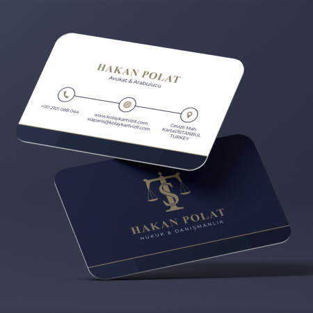 Avukat Kalın Kartvizit 700 gr Çift Yön Oval Kesim -a202