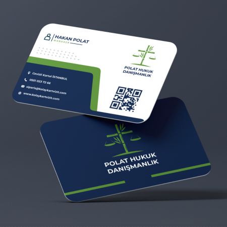 Avukat Kalın Kartvizit 700 gr Çift Yön Oval Kesim -avk204