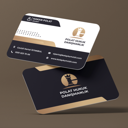 Avukat Kalın Kartvizit 700 gr Çift Yön Oval Kesim -avk205