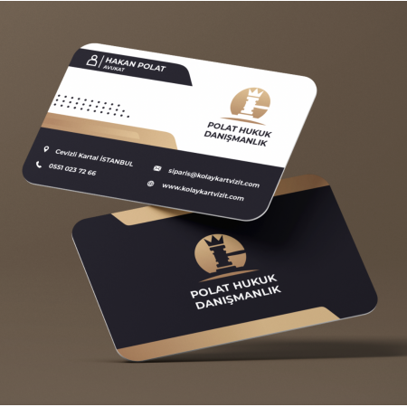 Avukat Kalın Kartvizit 700 gr Çift Yön Oval Kesim -avk205