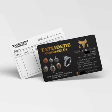 700 gr Çift Yön Oval Kesim Kalın Kartvizit Kuyumcu