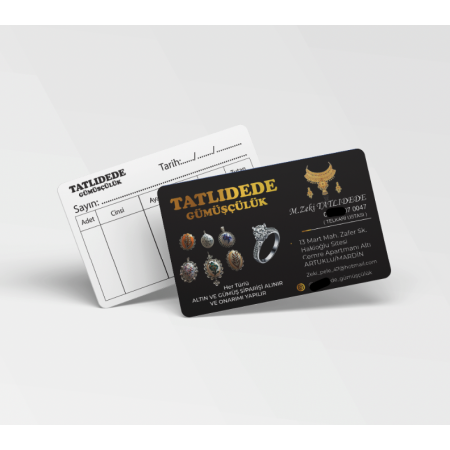 700 gr Çift Yön Oval Kesim Kalın Kartvizit Kuyumcu