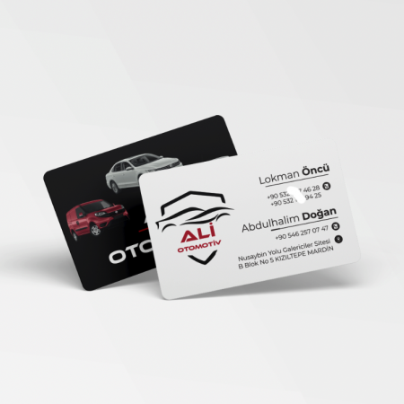 700 gr Çift Yön Oval Kesim Kalın Kartvizit Otomotiv Galeri