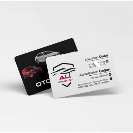 700 gr Çift Yön Oval Kesim Kalın Kartvizit Otomotiv Galeri