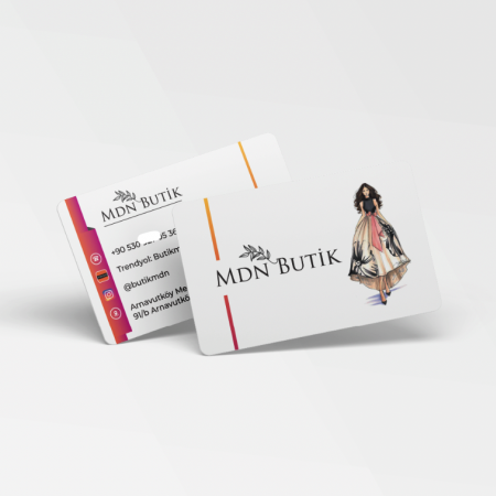 700 gr Çift Yön Oval Kesim Kalın Kartvizit Butik Giyim 