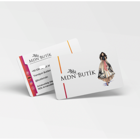 700 gr Çift Yön Oval Kesim Kalın Kartvizit Butik Giyim 