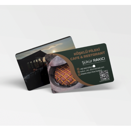 700 gr Çift Yön Oval Kesim Kalın Kartvizit Gıda restoran restaurant