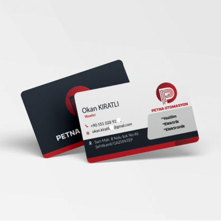 700 gr Çift Yön Oval Kesim Kalın Kartvizit Otomasyon Mühendislik