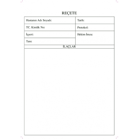 Reçetelik Baskı