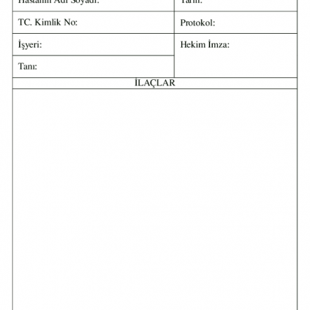 Reçetelik Baskı Reçetelik Baskı